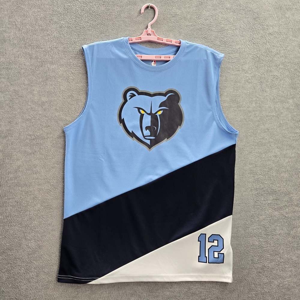 Memphis Grizzlies Men Shirt Large Blue Ja Morant 12 Colorblock Tank Top Logo
